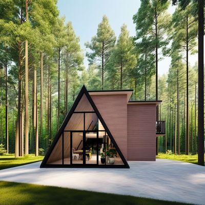 Casa prefabbricata triangolare modulare con finestre in lega di alluminio per hotel