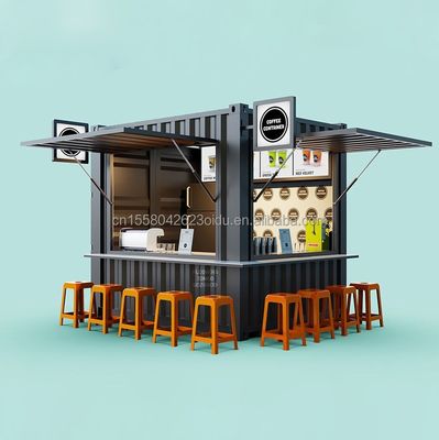 Struttura principale tubi quadrati in acciaio galvanizzato bar mobili da 10 piedi negozio di caffè per contenitori da 20 piedi negozio di caffè giardino