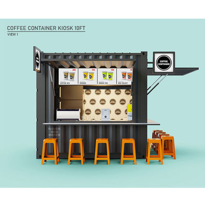 Struttura principale tubi quadrati in acciaio galvanizzato bar mobili da 10 piedi negozio di caffè per contenitori da 20 piedi negozio di caffè giardino