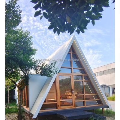 Casa triangolare ufficio modulare prefabbricato giardino casa tubi quadrati in acciaio galvanizzato casa container B2B per hotel