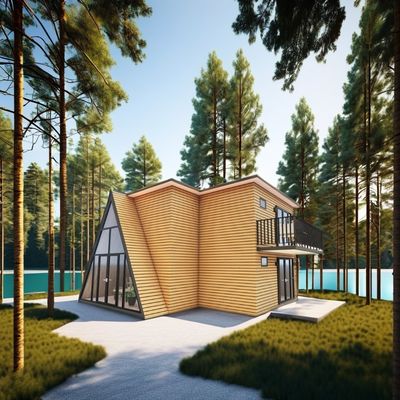 Colore personalizzato Imballaggio piatto Case prefabbricate Casa triangolare per hotel