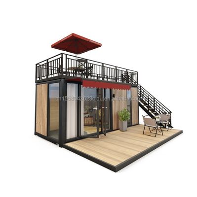 Finestre in lega di alluminio 20ft/40ft Edifici in contenitori di legno di un piano per hotel appartamento villa o cabine