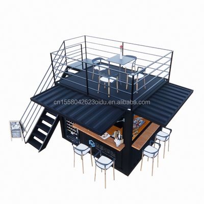 10ft Mini Pop-up Shop Tubbi quadrati in acciaio galvanizzato Contenitore a due piani Pop-up Bar Contenitore per caffè