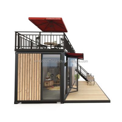 Finestre in lega di alluminio 20ft/40ft Edifici in contenitori di legno di un piano per hotel appartamento villa o cabine