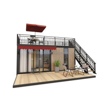 Finestre in lega di alluminio 20ft/40ft Edifici in contenitori di legno di un piano per hotel appartamento villa o cabine
