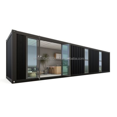 Hotel 40ft prefabbricato contenitore pieghevole modulare Rapido costruzione piccola casa con tubi quadrati in acciaio galvanizzato struttura principale