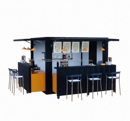 Fast Food Mini Pop-up Shop Caffe Shop Mobile Container Coffee Bar Case con design moderno e finestre in lega di alluminio