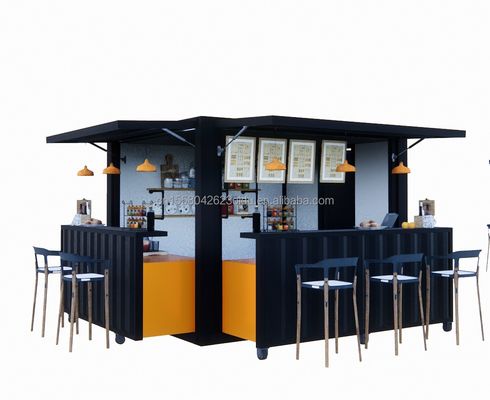 Fast Food Mini Pop-up Shop Caffe Shop Mobile Container Coffee Bar Case con design moderno e finestre in lega di alluminio