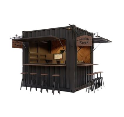 Tubi quadrati in acciaio galvanizzato Mini Popup Shop Mobile Container Bar Bar Case da caffè Container da 10 piedi con parete da 50 mm e parete da 75 mm