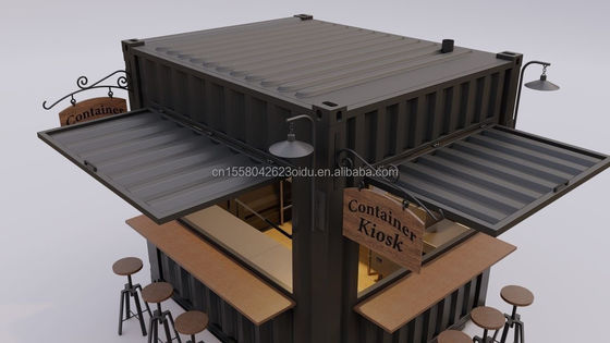 Tubi quadrati in acciaio galvanizzato Mini Popup Shop Mobile Container Bar Bar Case da caffè Container da 10 piedi con parete da 50 mm e parete da 75 mm