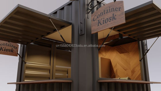 Tubi quadrati in acciaio galvanizzato Mini Popup Shop Mobile Container Bar Bar Case da caffè Container da 10 piedi con parete da 50 mm e parete da 75 mm