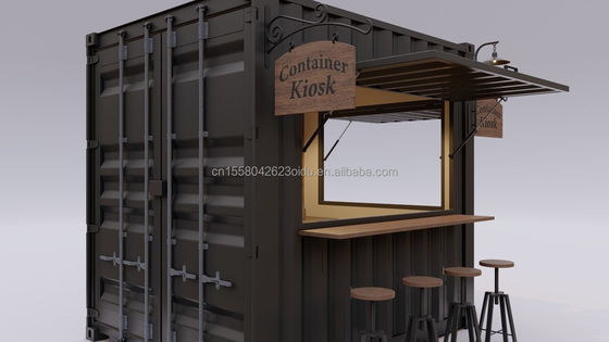 Tubi quadrati in acciaio galvanizzato Mini Popup Shop Mobile Container Bar Bar Case da caffè Container da 10 piedi con parete da 50 mm e parete da 75 mm