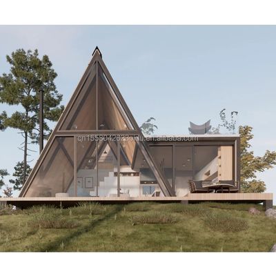 Colore personalizzato Camera d'albergo di lusso Triangolo casa contenitore per famiglia o villa Realizzato in tubi quadrati in acciaio galvanizzato