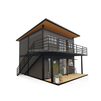Struttura principale Tubi quadrati in acciaio galvanizzato in legno 4 camere da letto Bilayer Prefabbricato Casa container espandibile Progettazione per centro commerciale