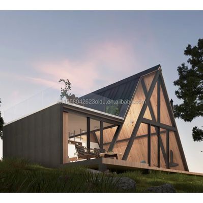 Colore personalizzato Camera d'albergo di lusso Triangolo casa contenitore per famiglia o villa Realizzato in tubi quadrati in acciaio galvanizzato