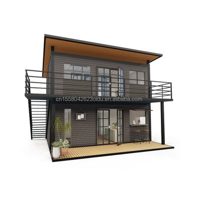 Struttura principale Tubi quadrati in acciaio galvanizzato in legno 4 camere da letto Bilayer Prefabbricato Casa container espandibile Progettazione per centro commerciale
