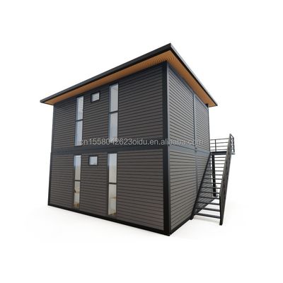 Struttura principale Tubi quadrati in acciaio galvanizzato in legno 4 camere da letto Bilayer Prefabbricato Casa container espandibile Progettazione per centro commerciale
