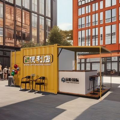 Contenitore in acciaio espandibile da 10 piedi Bar di contenitori prefabbricati per cibo veloce esterno Modificato Container per la spedizione