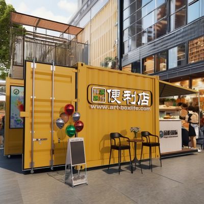 Contenitore in acciaio espandibile da 10 piedi Bar di contenitori prefabbricati per cibo veloce esterno Modificato Container per la spedizione