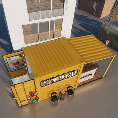 Contenitore in acciaio espandibile da 10 piedi Bar di contenitori prefabbricati per cibo veloce esterno Modificato Container per la spedizione