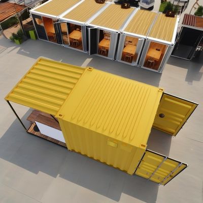Contenitore in acciaio espandibile da 10 piedi Bar di contenitori prefabbricati per cibo veloce esterno Modificato Container per la spedizione