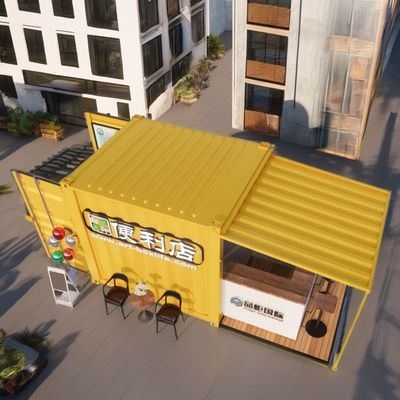 Contenitore in acciaio espandibile da 10 piedi Bar di contenitori prefabbricati per cibo veloce esterno Modificato Container per la spedizione