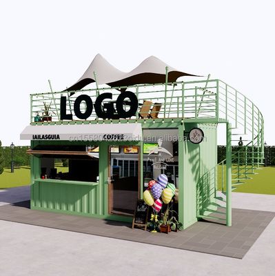 Portatile 10ft 20ft struttura in acciaio prefabbricata Case contenitore Mobile Bar Shop per il fast food Muro 50mm Wave Sandwich Panel