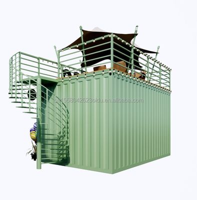 Portatile 10ft 20ft struttura in acciaio prefabbricata Case contenitore Mobile Bar Shop per il fast food Muro 50mm Wave Sandwich Panel