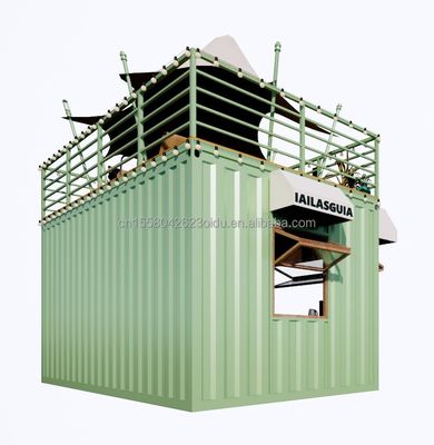 Portatile 10ft 20ft struttura in acciaio prefabbricata Case contenitore Mobile Bar Shop per il fast food Muro 50mm Wave Sandwich Panel