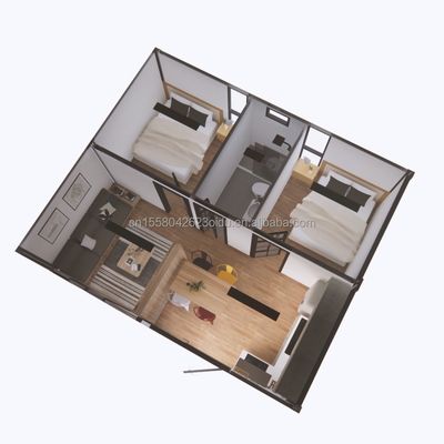 Casa mobile distaccabile personalizzabile UE Due camere da letto Due 20ft Prefabbricato Container House per la vita personalizzata