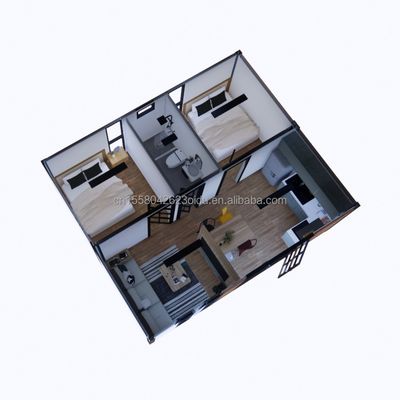 Moderno 2 camere da letto Contenitore in acciaio espandibile Casa Prefabbricata Design per l'applicazione del centro commerciale Varianti di colore personalizzate