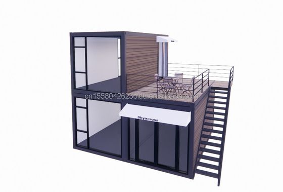 40ft 20ft camera da letto di lusso grande vetro Studio mobili Casa in legno Parete 50/75/100mm Wave Sandwich Panel Hotel a colori personalizzati