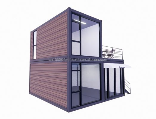 40ft 20ft camera da letto di lusso grande vetro Studio mobili Casa in legno Parete 50/75/100mm Wave Sandwich Panel Hotel a colori personalizzati