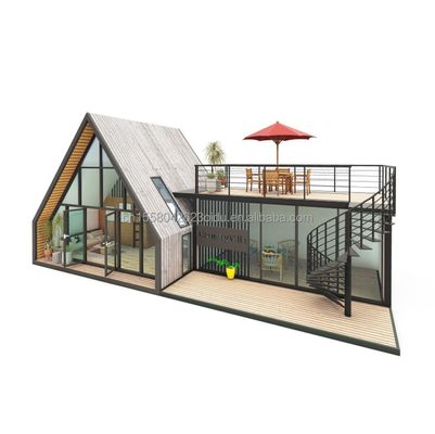 Moderno design dell'UE Casa di contenitori in legno per vacanze di coppia o hotel Struttura principale Tubi quadrati in acciaio galvanizzato