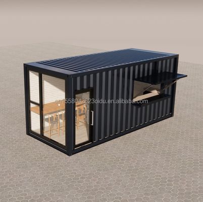 Colore personalizzato in acciaio galvanizzato piegato 180g Ristorante fast-food e pop-up shop Mini store Mini negozio mobile con ruote