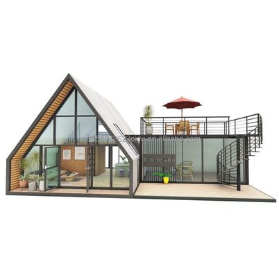 Moderno Triangolo di Design Combinato Flat Pack Acciaio e Legno Container House Espandibile per Applicazioni Esterne 20ft o 40f