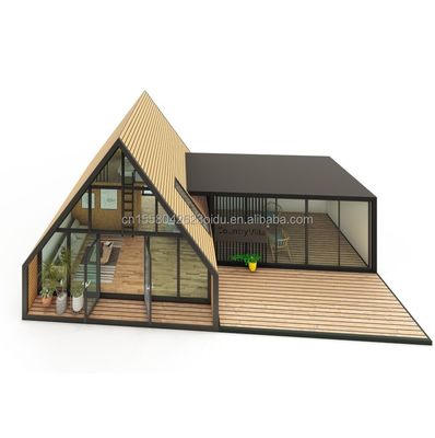 Moderno Triangolo di Design Combinato Flat Pack Acciaio e Legno Container House Espandibile per Applicazioni Esterne 20ft o 40f