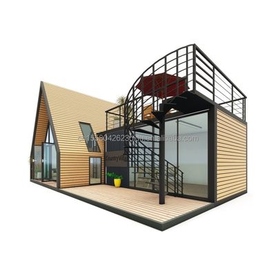 Moderna struttura in acciaio in legno triangolare UE Casa per hotel o parcheggio Struttura principale di tubi quadrati in acciaio galvanizzato