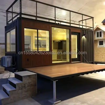 20ft Flat Pack Container Moderno Design Acciaio Prefabbricato Mobile Home Coffee Bar Shop con terrazza e applicazione esterna