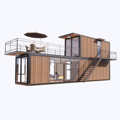 3 camere da letto Modulare Prefabbricato Container House Moderno Disegno Acciaio Pannello a parete Di colore in legno Espandibile Prefabbricato per la vita