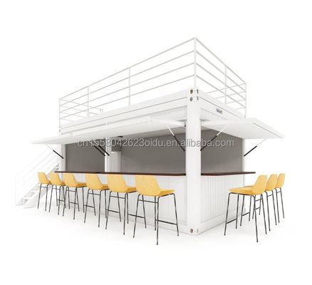 Casa in container prefabbricata a due piani per il centro commerciale stile Boba 50/75/100 mm Wave Sandwich Panel Parete e terrazza di design moderno