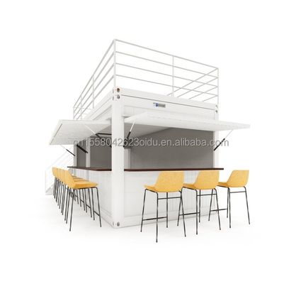 Casa in container prefabbricata a due piani per il centro commerciale stile Boba 50/75/100 mm Wave Sandwich Panel Parete e terrazza di design moderno
