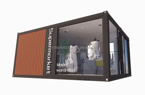 Contenitore espandibile in acciaio galvanizzato negozio mobile vetrina con finestre in lega di alluminio e design moderno