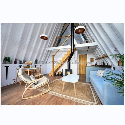 EU Triangolo A-forma struttura in acciaio camera a telaio moderna casa piccola kit prefabbricato lussuosa casa triangolare a telaio con case in legno