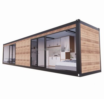 Salotto prefabbricato UE 40ft Container room con finestre in lega di alluminio e tubi quadrati in acciaio galvanizzato