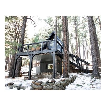Contenitore da 20 o 40 piedi Moderno design UE Forma triangolare Struttura in acciaio Case in legno con struttura in acciaio a forma di A Camera cornice