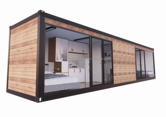 Salotto prefabbricato UE 40ft Container room con finestre in lega di alluminio e tubi quadrati in acciaio galvanizzato