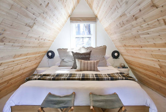 Contenitore da 20 o 40 piedi Moderno design UE Forma triangolare Struttura in acciaio Case in legno con struttura in acciaio a forma di A Camera cornice
