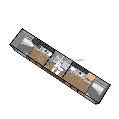 Salotto prefabbricato UE 40ft Container room con finestre in lega di alluminio e tubi quadrati in acciaio galvanizzato