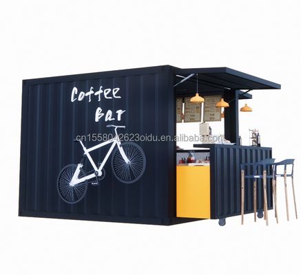 Colore personalizzato 10ft 20ft Casa in acciaio prefabbricata Piccolo negozio di città Contenitore Mini bar negozio di gelati Estate città bevande sul marciapiede Bevande
